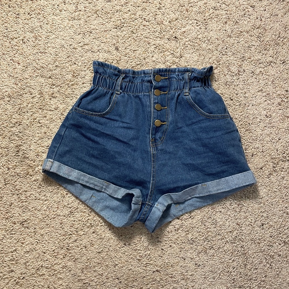 SHEIN paper bag shorts